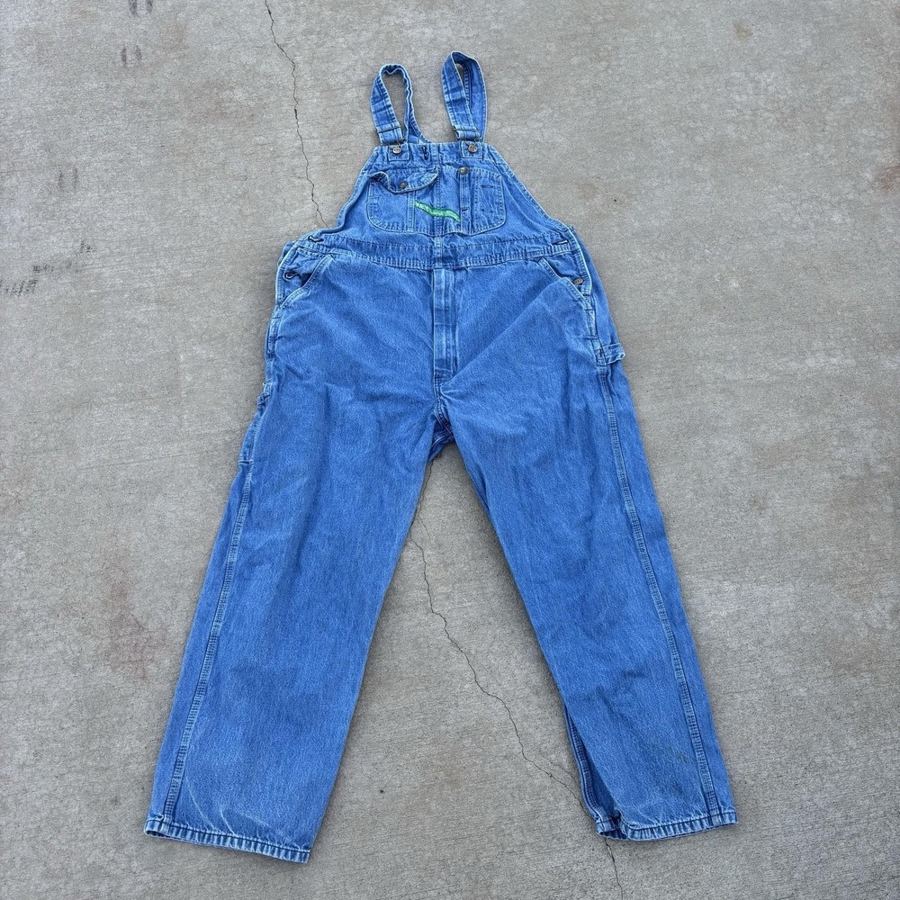 Key Bib Overalls Mens 42 Blue Denim Adjustable Straps Carpenter Workwear Pockets
